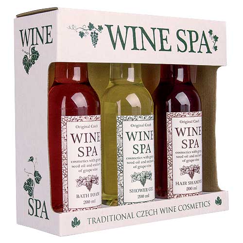Kosmetická sada Wine Spa – gel 200 ml, šampon 200 ml a pěna 200 ml