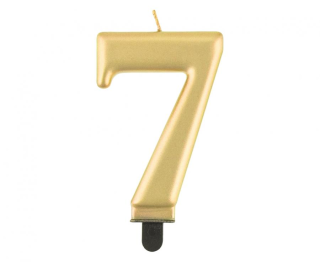Metalická zlatá svíčka č.7