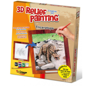 3D reliéfní obrázek 19x21cm Triceratops