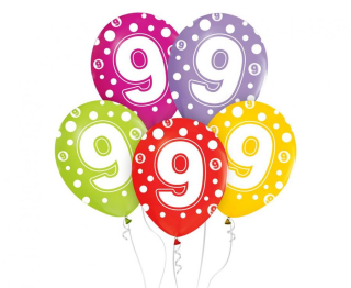 Balonky s čísly číslo 9
