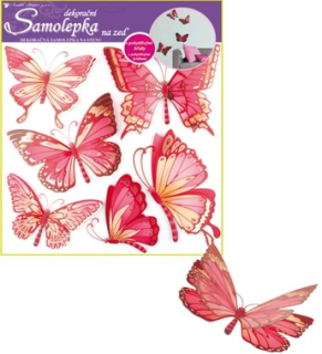 Samolepka - motýli s pohyblivými křídly