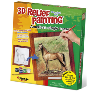 3D reliéfní obrázek 19x21cm Kůň - Americký single