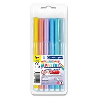 Fixy vypratelné pastelové, 6 ks 7550