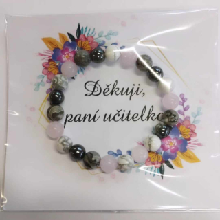 Náramek růženín howlit hematit