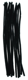Chlupaté drátky černé 6mm/30cm, 16ks