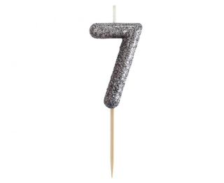 Dortová svíčka glitr černá 7